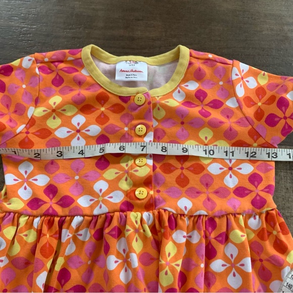 Hanna Andersson floral petals pattern short sleeve cotton dress size 5-6 - Picture 2 of 7